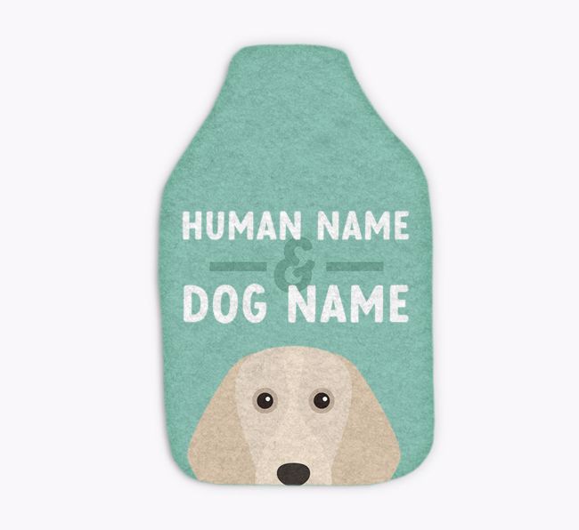 Human and Dog Names: Personalized {breedFullName} Hot Water Bottle